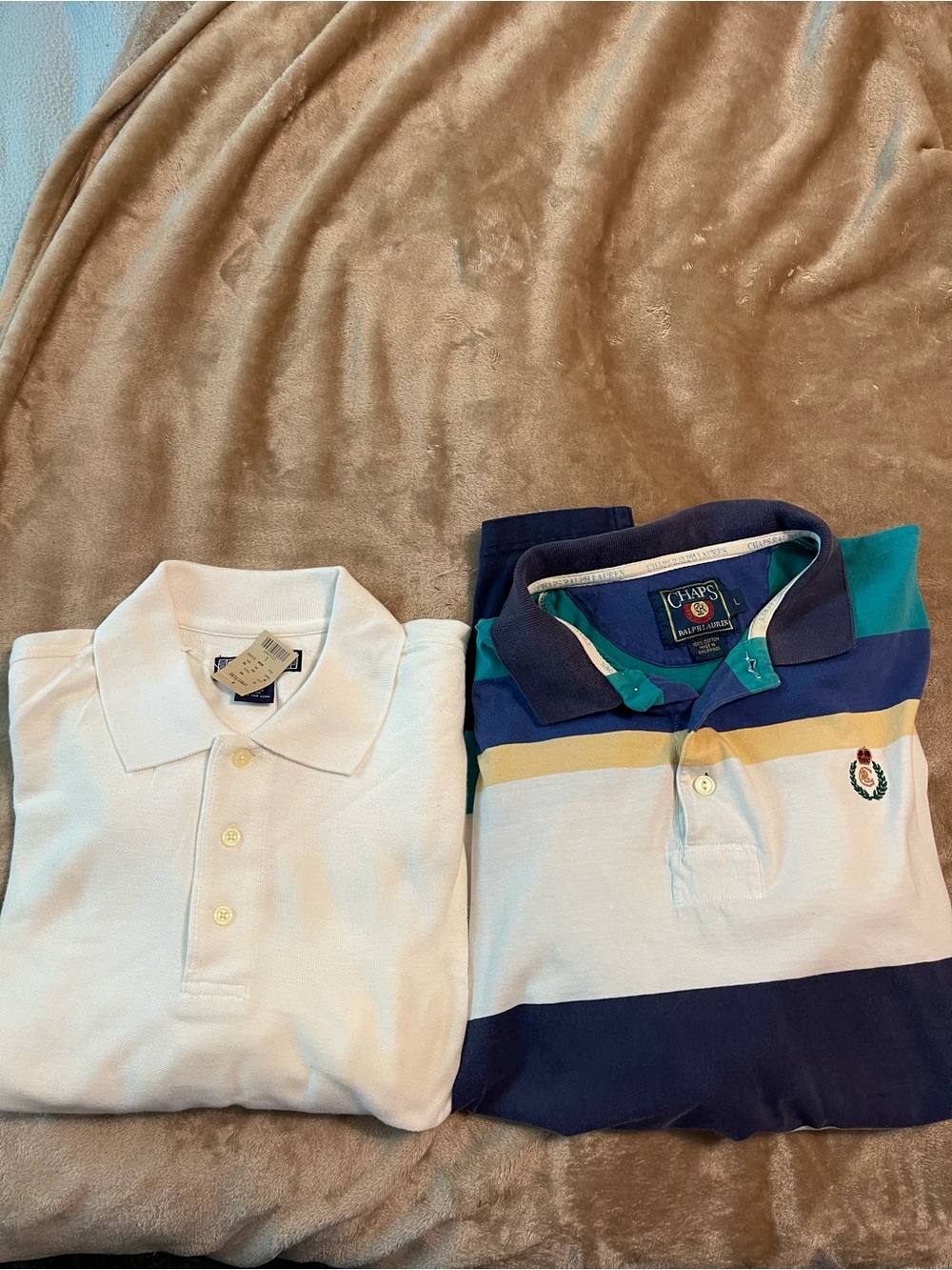 Mens 3 button polo chaps shirt & Structures Shirt.  Size L
